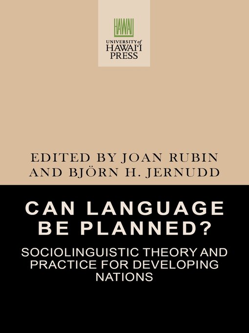 Title details for Can Language be Planned? by Joan Rubin - Available